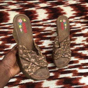 Y2K Bongo Chunky Platform Sandals Heels Wedges Mules Criss Cross Slip on Bratz